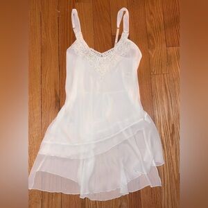 Linea Donatella Sheer White Lace Chemise